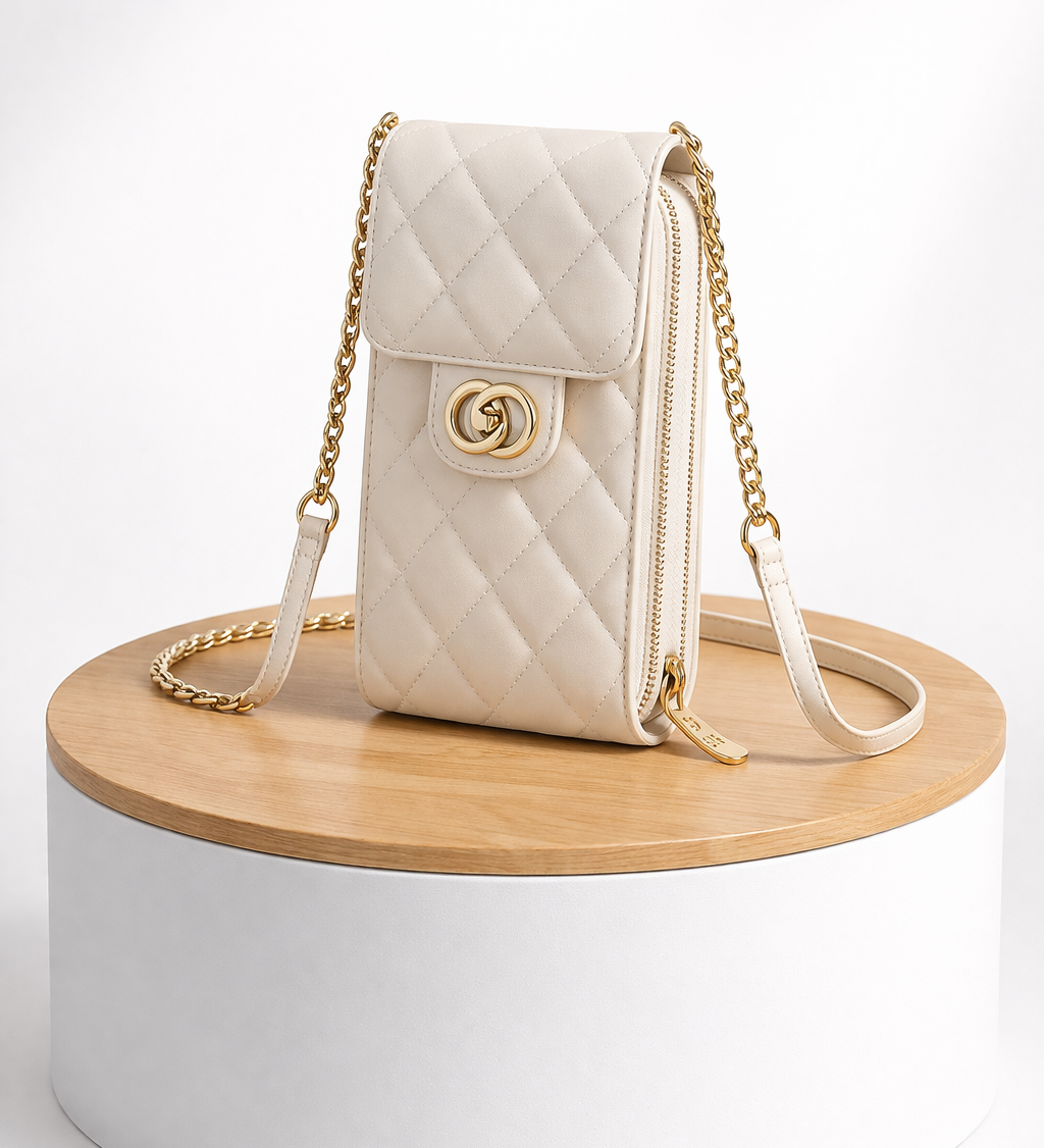 ÉLISÉA™ Quiltet Mini Crossbody i Læder